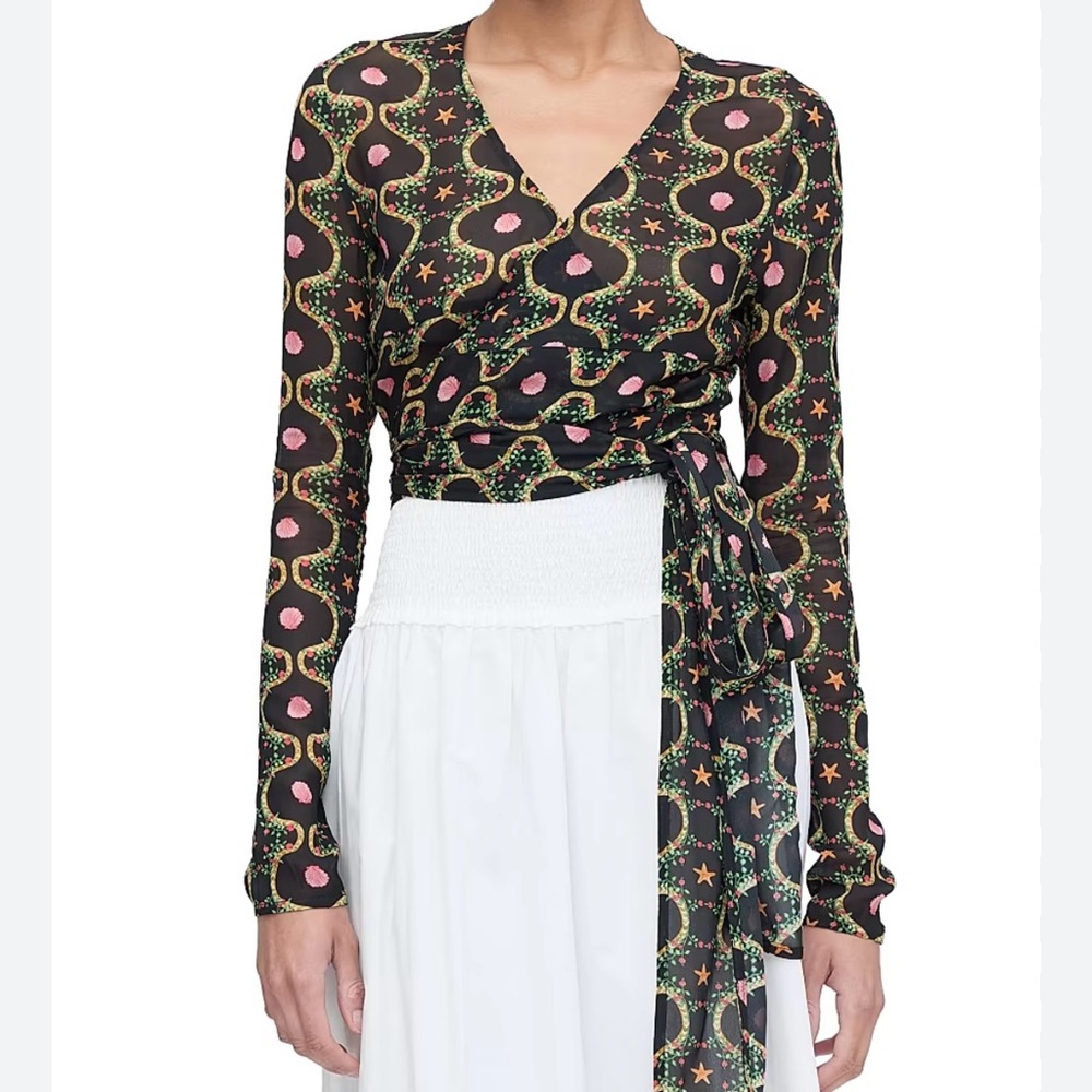 Hill House Home Aviva Wrap Top in Cisco Trellis